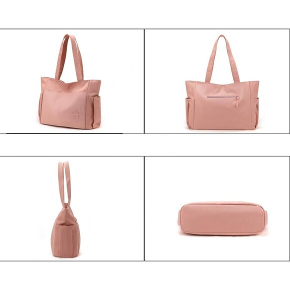 Women's Pink Large Purse Tote Bag Lightweight Handbag Satchel Shoulder Bag - Picture 4 of 7
